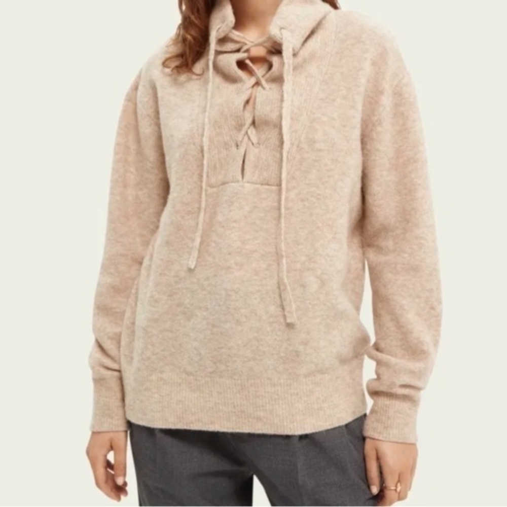 Scotch & Soda Lace Up Wool blend sweater